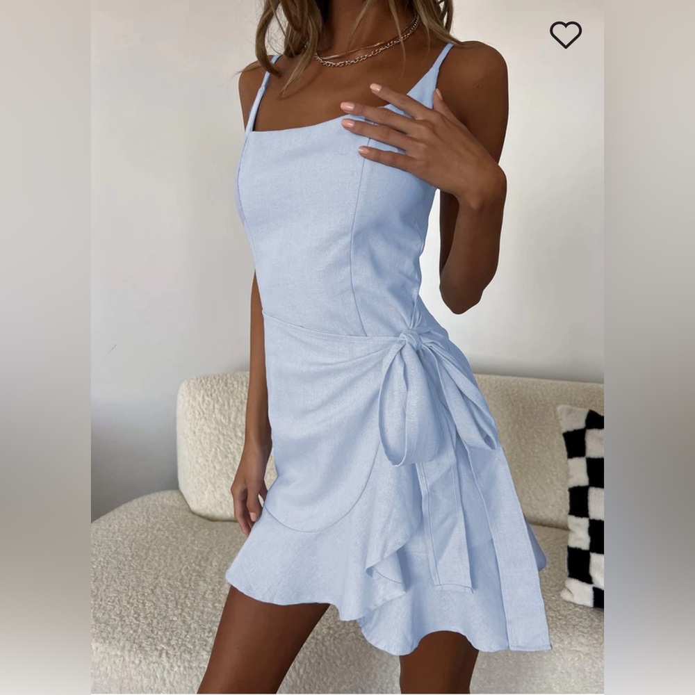 NWT Princess Polly Cottage Hill Mini Dress in baby blue - US 2 - Picture 3 of 15
